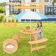 preview thumbnail 7 of 8, Gymax Kids Outdoor Wooden Picnic Table & Bench Set w/Umbrella Hole &