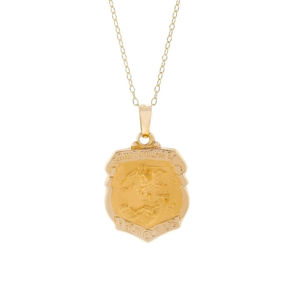 solid gold st michael pendant