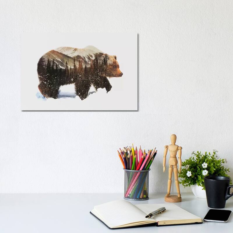iCanvas "Arctic Grizzly Bear" by Andreas Lie Canvas Print - 8x12x0.75