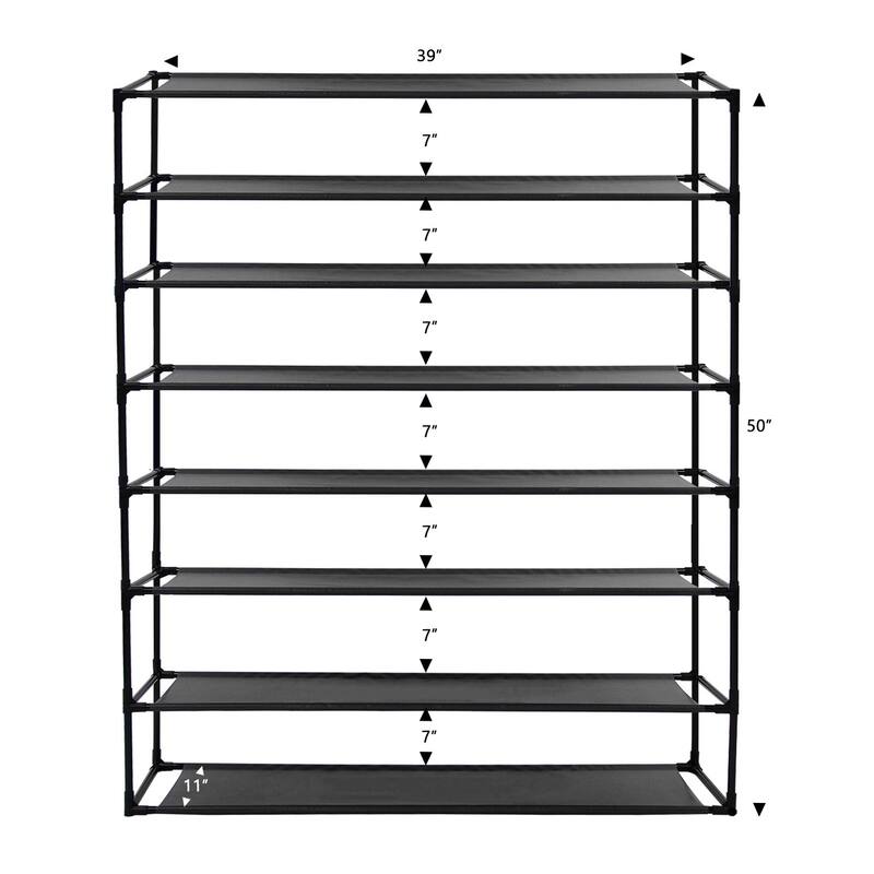 Modern Waterproof Shoe Rack Organizer Tower for Small Spaces Black
