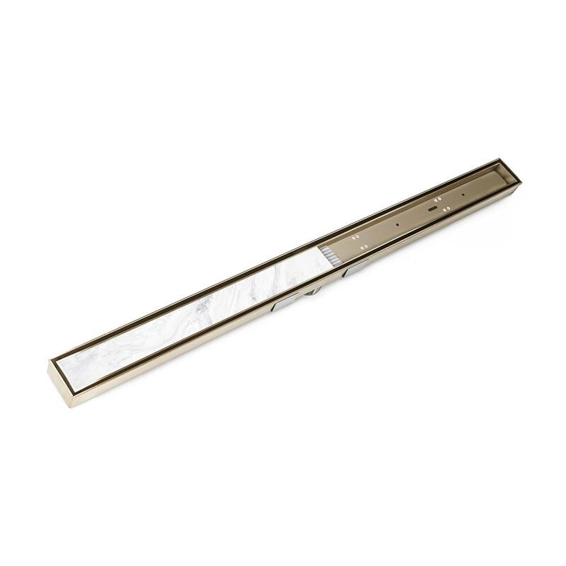 Infinity Drain 48" Tile Insert Linear Shower Drain Assembly - Satin Champagne