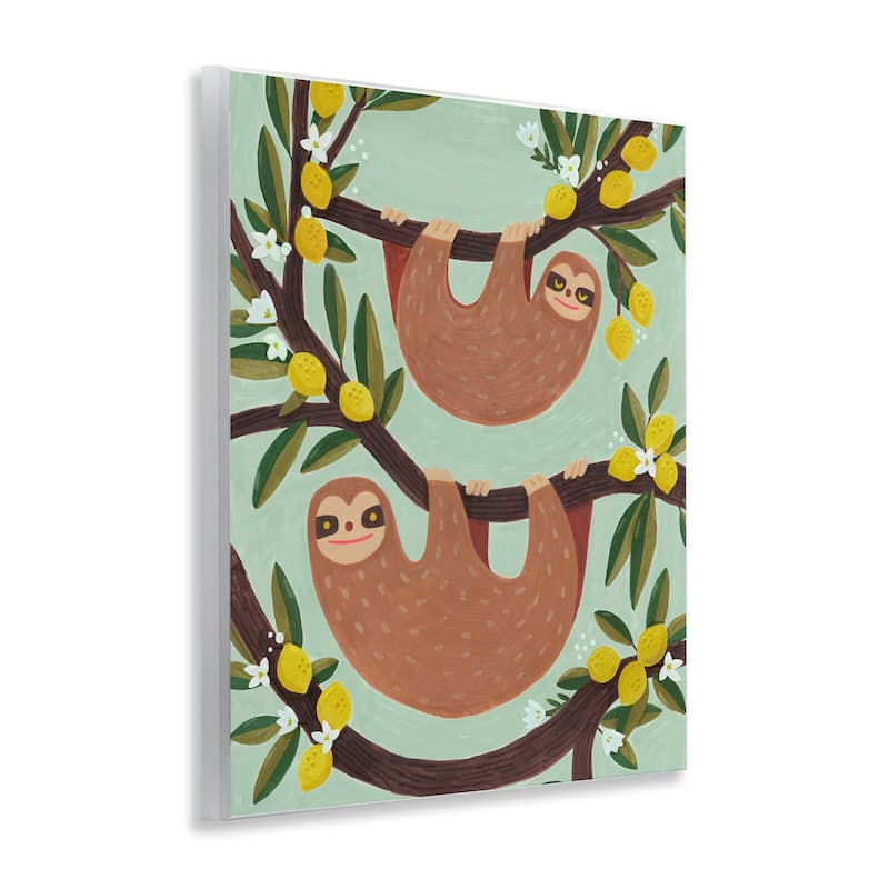 Stupell Hanging Sloths from Lemon Tree Wall Plaque Art Design By Irene Chan