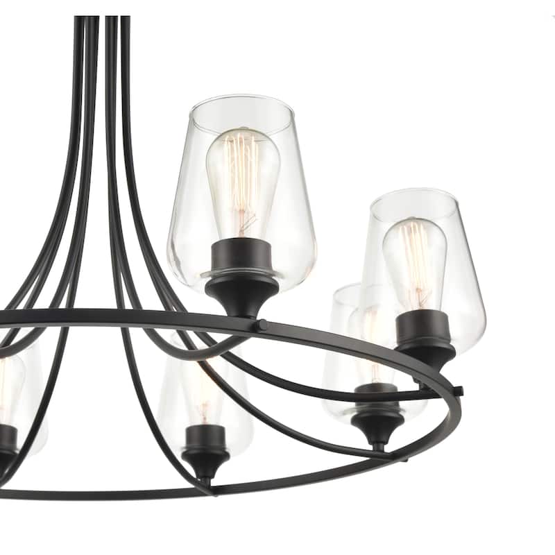 Millennium Lighting Ashford 8 Light Chandelier in Multiple Finishes with Clear Glass Shades