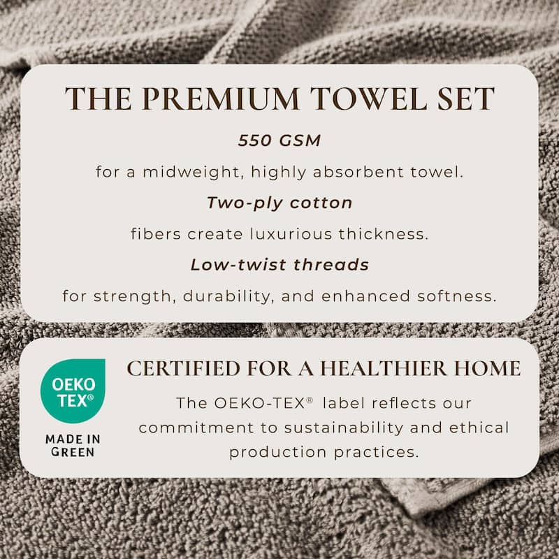 100% Cotton Acacia Collection Ultra Absorbant Popcorn Bath Towels