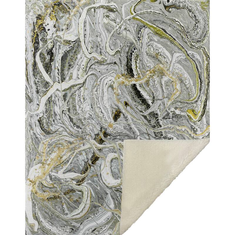 Premium Machine Washable ASB57 Abstract Modern Sherpa Throw Blanket