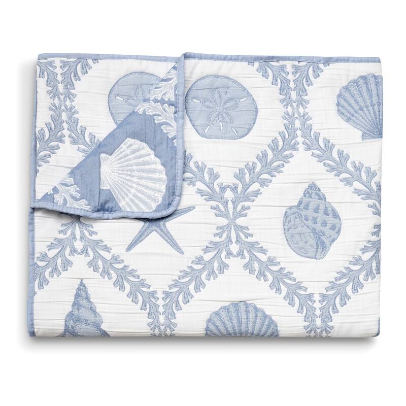 Greenland Home Fashions Laguna Seashells Reversible Matelassé Throw