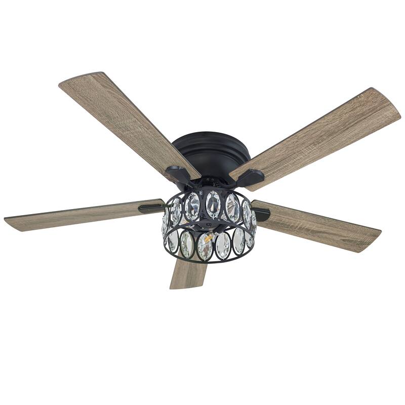 52" Low Profile Ceiling Fan with Light and Remote(5-blade)