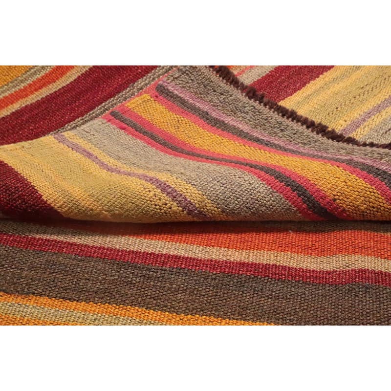 Hand Woven Oriental 100% Wool Carpet Southwestern Tribal Multi-Colored Kilim Area Rug - 6' 6'' X 4' 3''