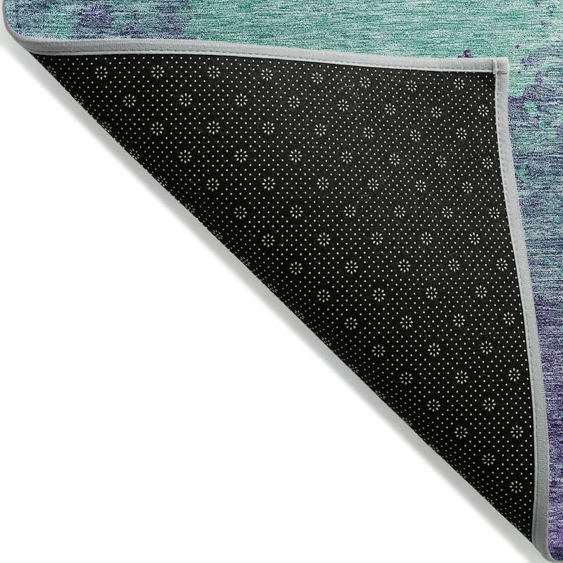 Machine Washable Indoor/ Outdoor Abstract Modern Chantille Rug