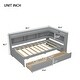 preview thumbnail 4 of 31, Twin Size L-shaped Bookcases Bed with Power Outlets, USB Charging Ports and Two Drawers