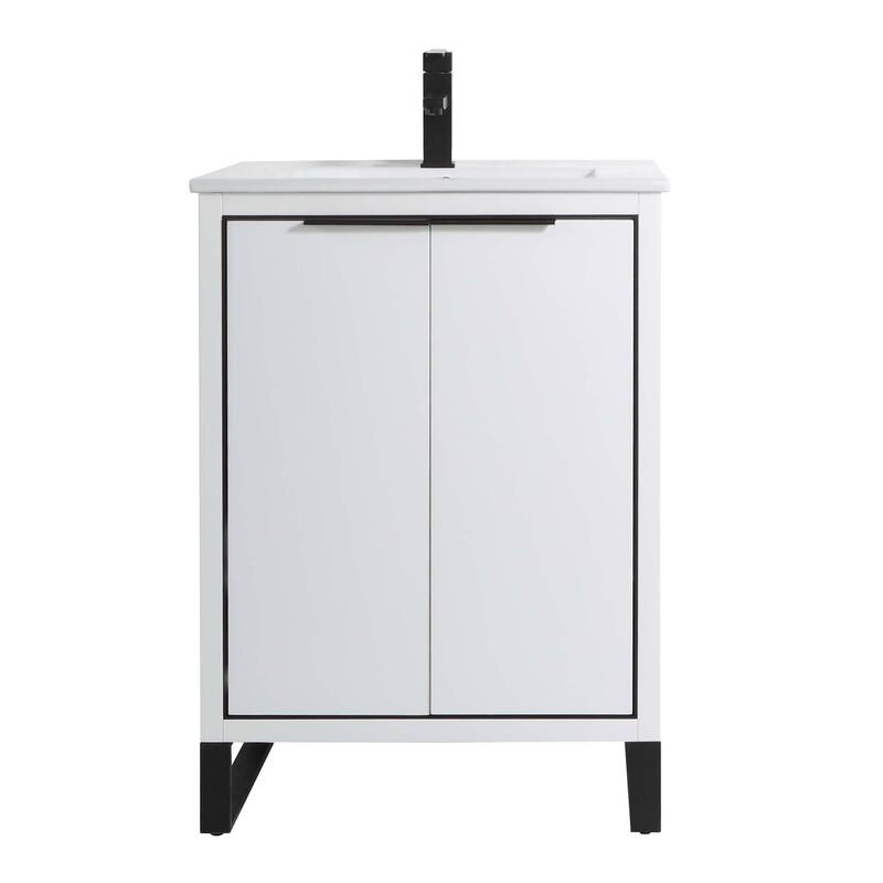 Fine Fixtures Opulence Collection Bathroom Vanity with White Ceramic Sink