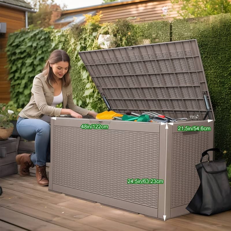 Outdoor Patio Storage Resin Lockable Deck Box