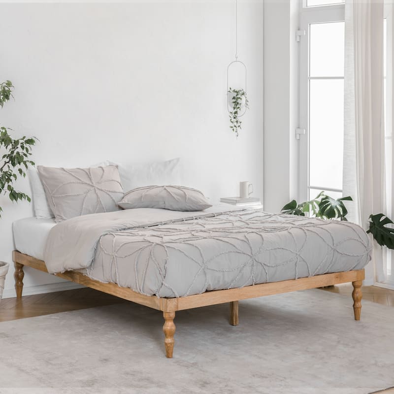 MH London Rhonda Solid Mango Wood Platform Bed - Natural - King