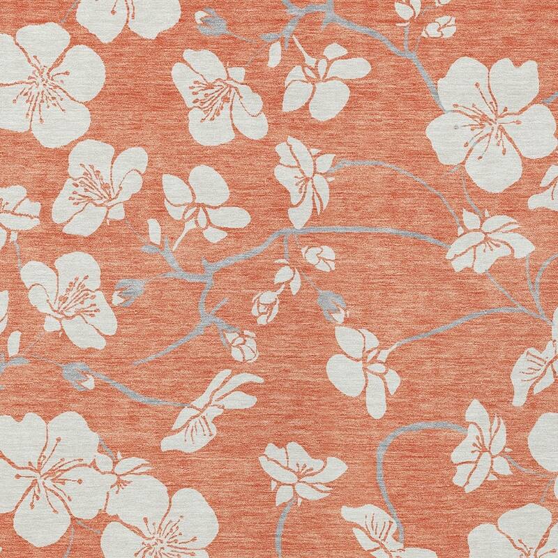 HomeRoots Floral Transitional Rectangle Outdoor Rug