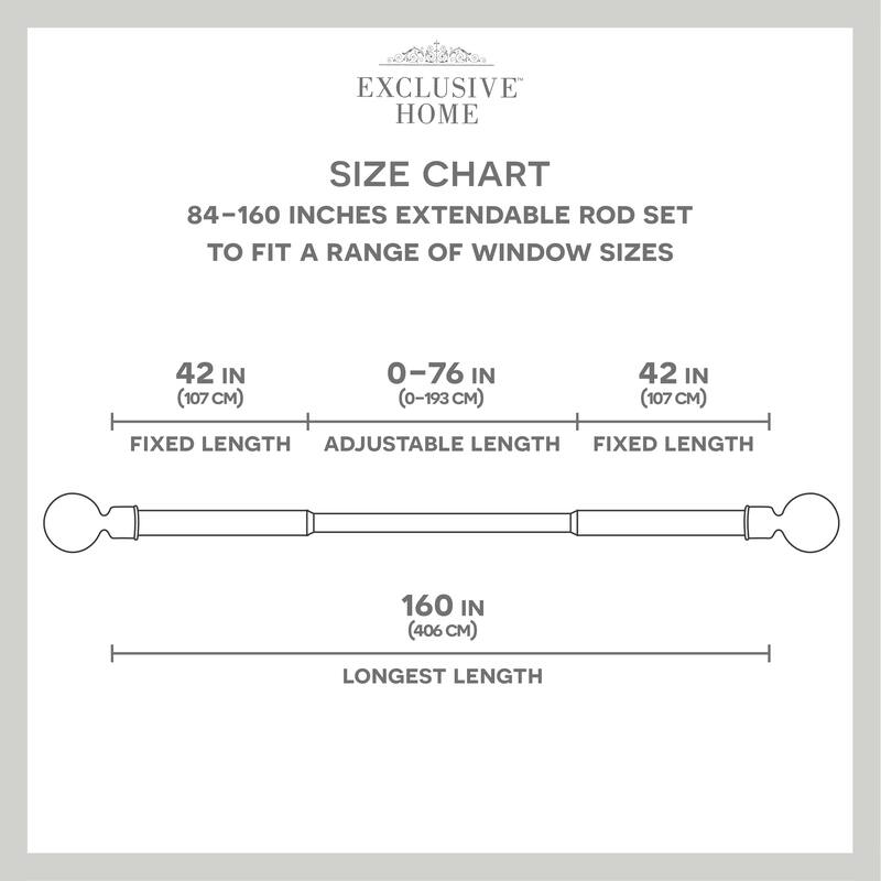 EXCLUSIVE HOME Napoleon 1" Curtain Rod and Finial Set