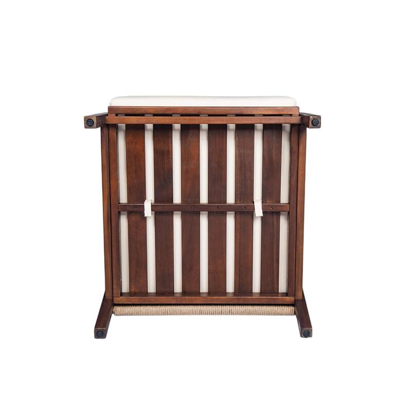 28" Outdoor Lounge Chair with Woven Backrest