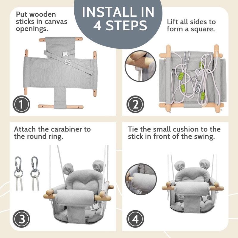 Outdoor and Indoor Canvas Baby Swing