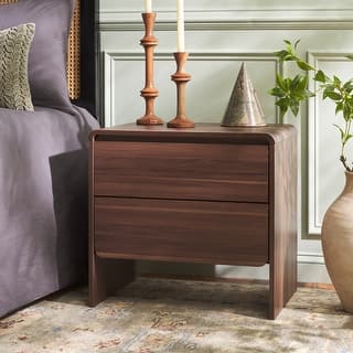 SAFAVIEH Arsenio 2-Drawer Nightstand Table, Bedside Storage