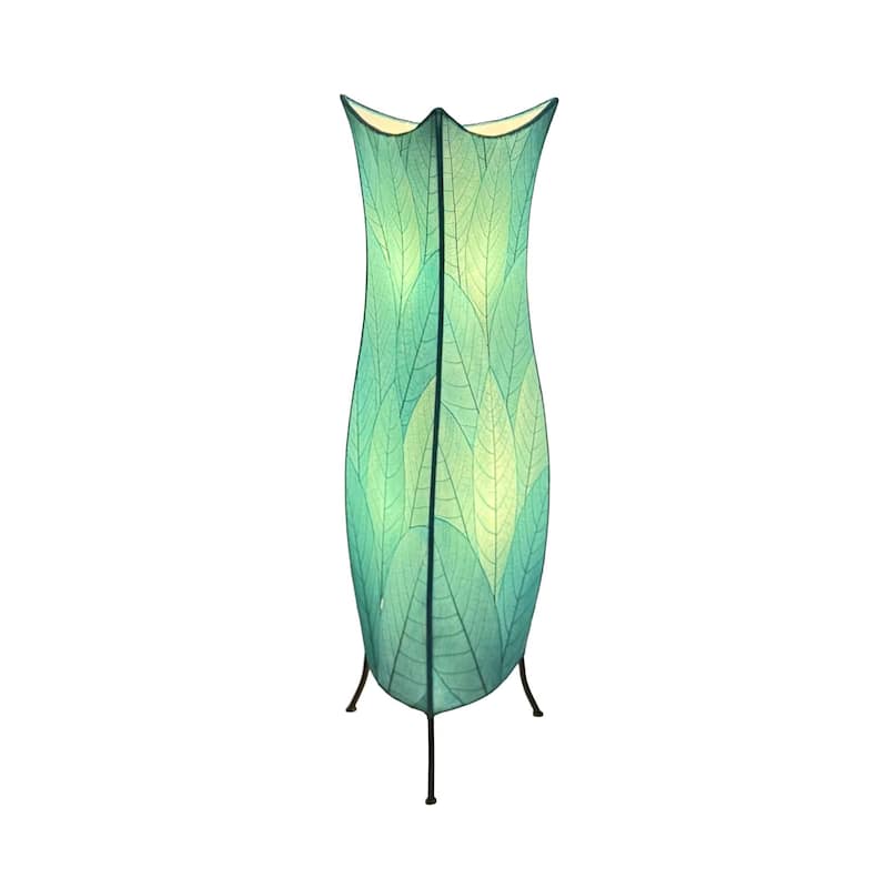 Eangee Handmade Flowerbud Large Floor Lamp, Cocoa Leaves Shade - 13 x 13 x 36