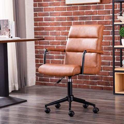 Porthos Home Paavo Height Adjustable Faux Leather Swivel Office Chair