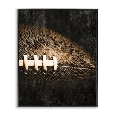 Stupell Rustic Football Close Up Framed Giclee Art Design By Kim Allen