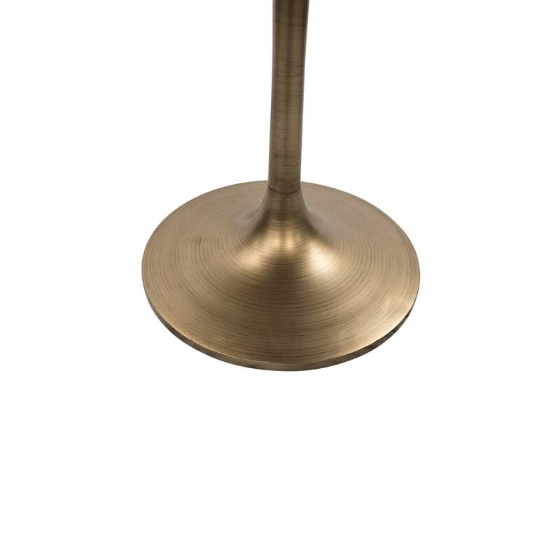 Tulip Base Round Dining Table - 36" - Fog Gray and Antique Gold