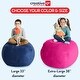preview thumbnail 3 of 6, Creative QT Stuff 'n Sit XL 38'' Bean Bag Storage for Stuffed Toys, Royal Blue Corduroy