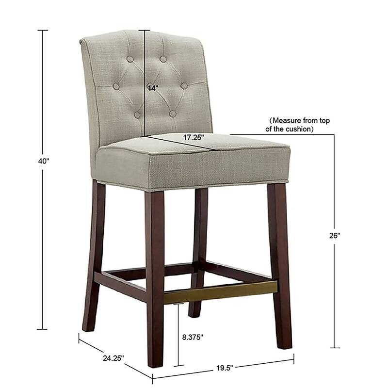 Madison Park Misha Tan Tufted Counter Stool