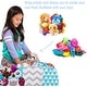preview thumbnail 104 of 187, Kids Bean Bag Chair Cover Stuffed Animal Storage or Toy Organizer 38 Inch Large - Canvas Owls White and Blue
