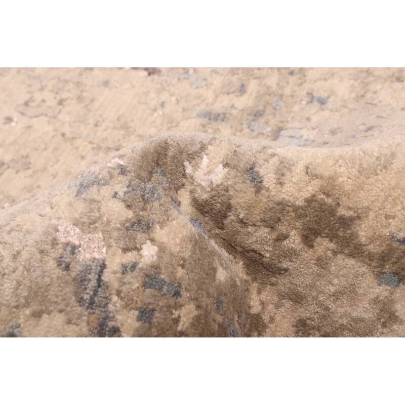 ECARPETGALLERY Hand-knotted Legacy Grey Silk, Wool Rug - 2'6 x 12'2