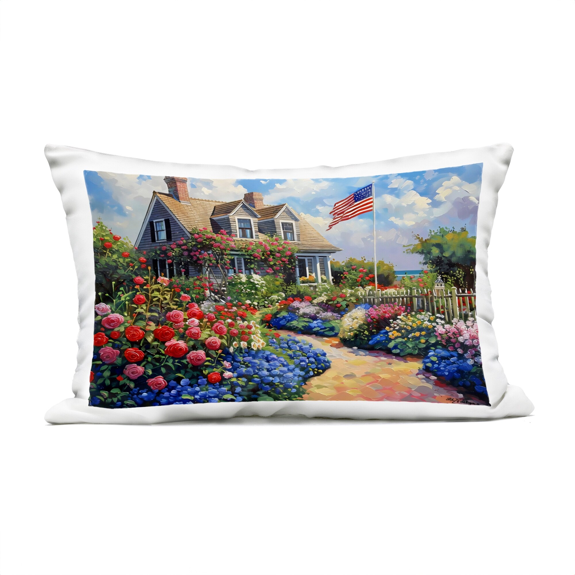 Stupell An American House Printed Outdoor Throw Pillow Design by LSR Creative Studio