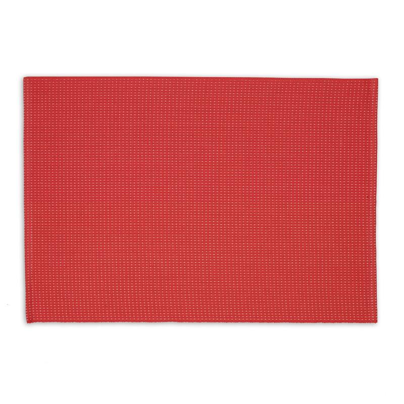 DII Pink Dobby Dots Placemat Set, 13x19", 6 Piece