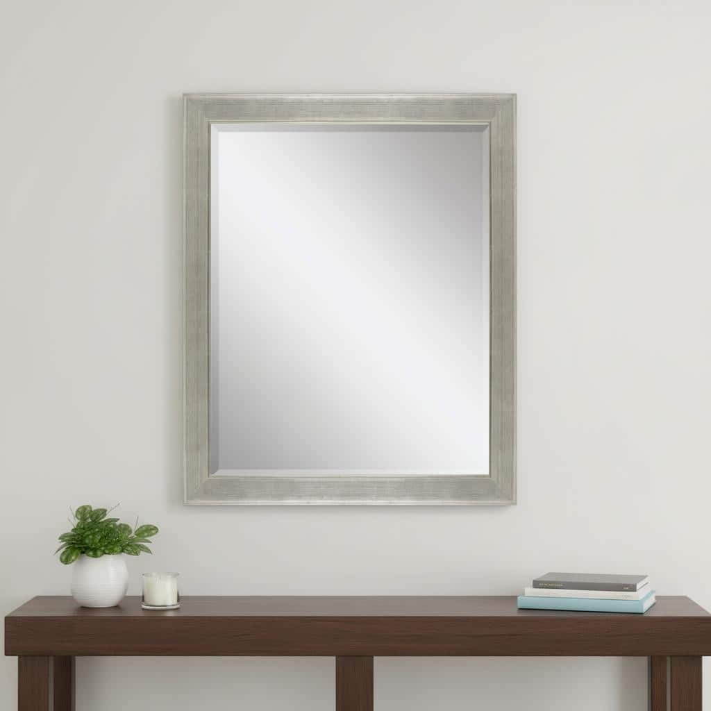 HomeRoots 45" Silver Solid Wood Framed Accent Mirror - 35.00 in. x 45.00 in. x 2.00 in.