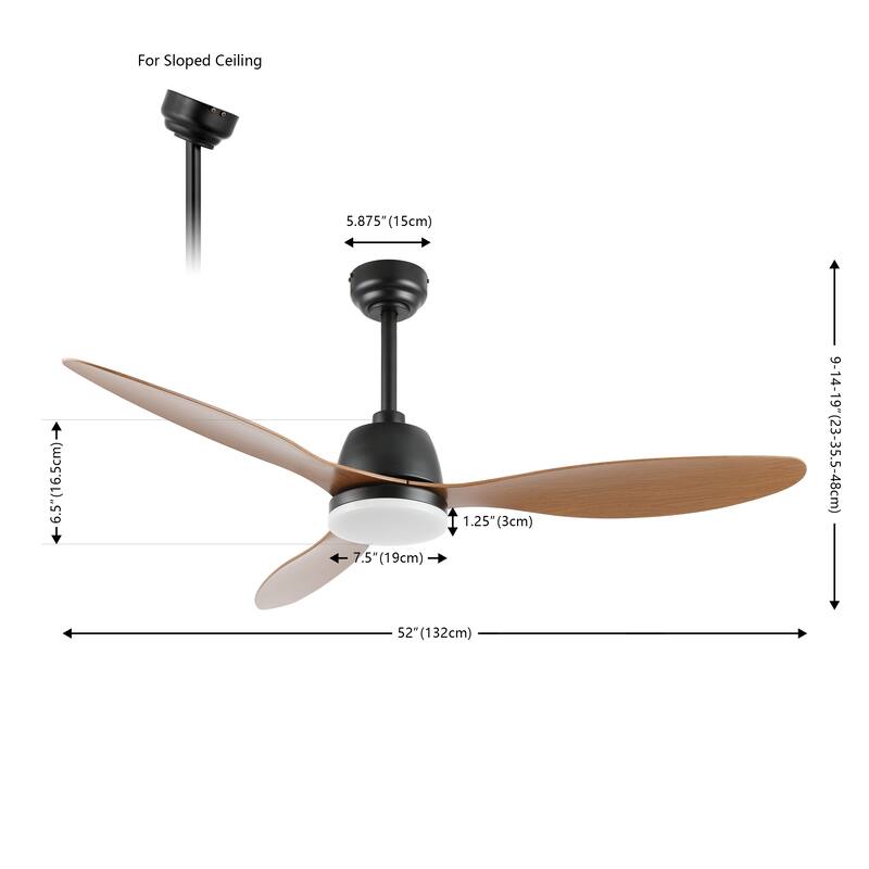 Aldrin 52" 1-Light Industrial Iron/Plastic Mobile-App/Remote-Controlled 6-Speed Propeller LED Ceiling Fan, by JONATHAN Y