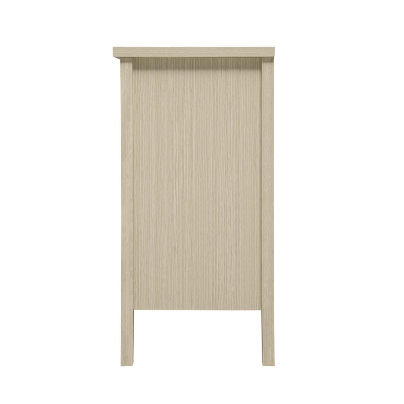 Roomfitters Accent Cabinet, Carved 2 Door Storage Cabinet Buffet Sideboard with Adjustable Shelf, Natural