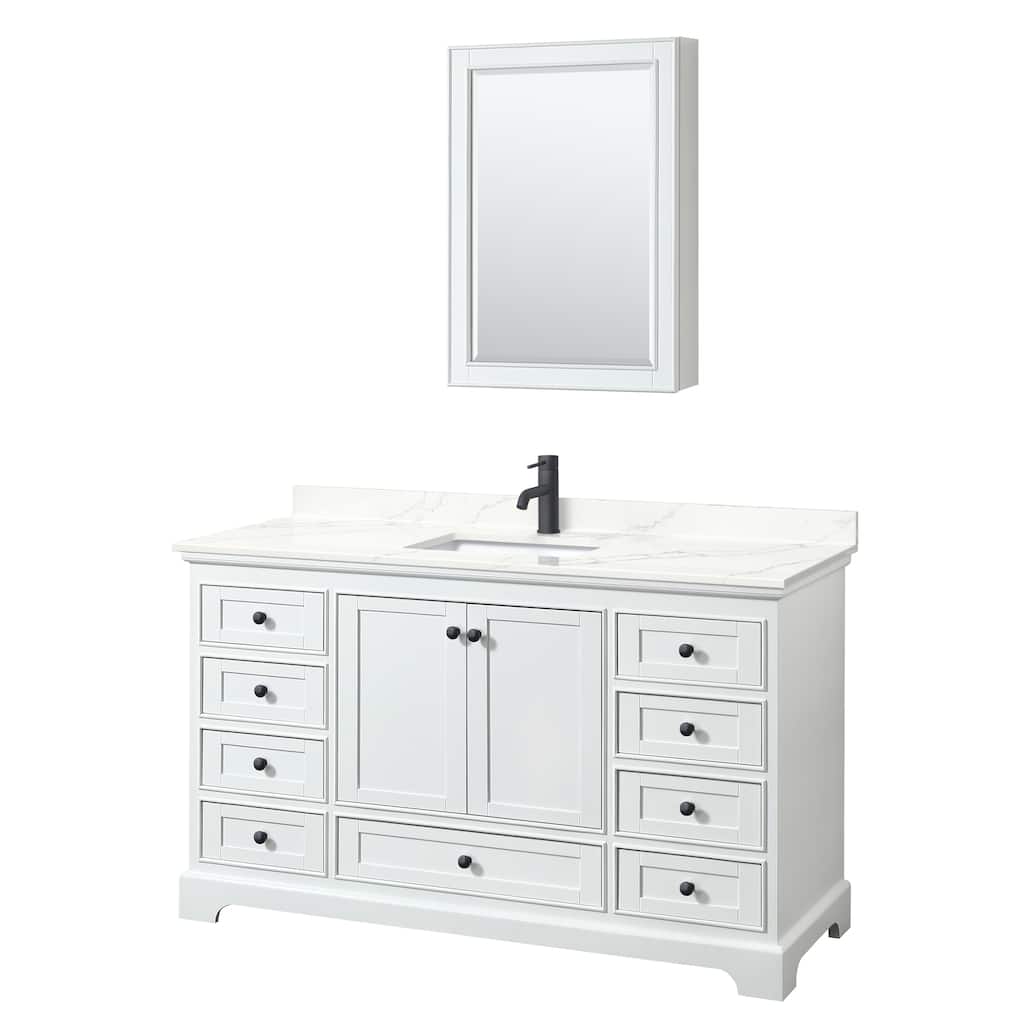 Deborah 60-inch Single Vanity, Quartz Top, Medicine Cabinet