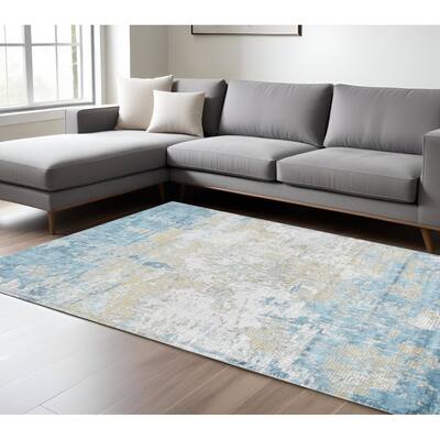 HomeRoots Abstract Contemporary Rectangle Area Rug
