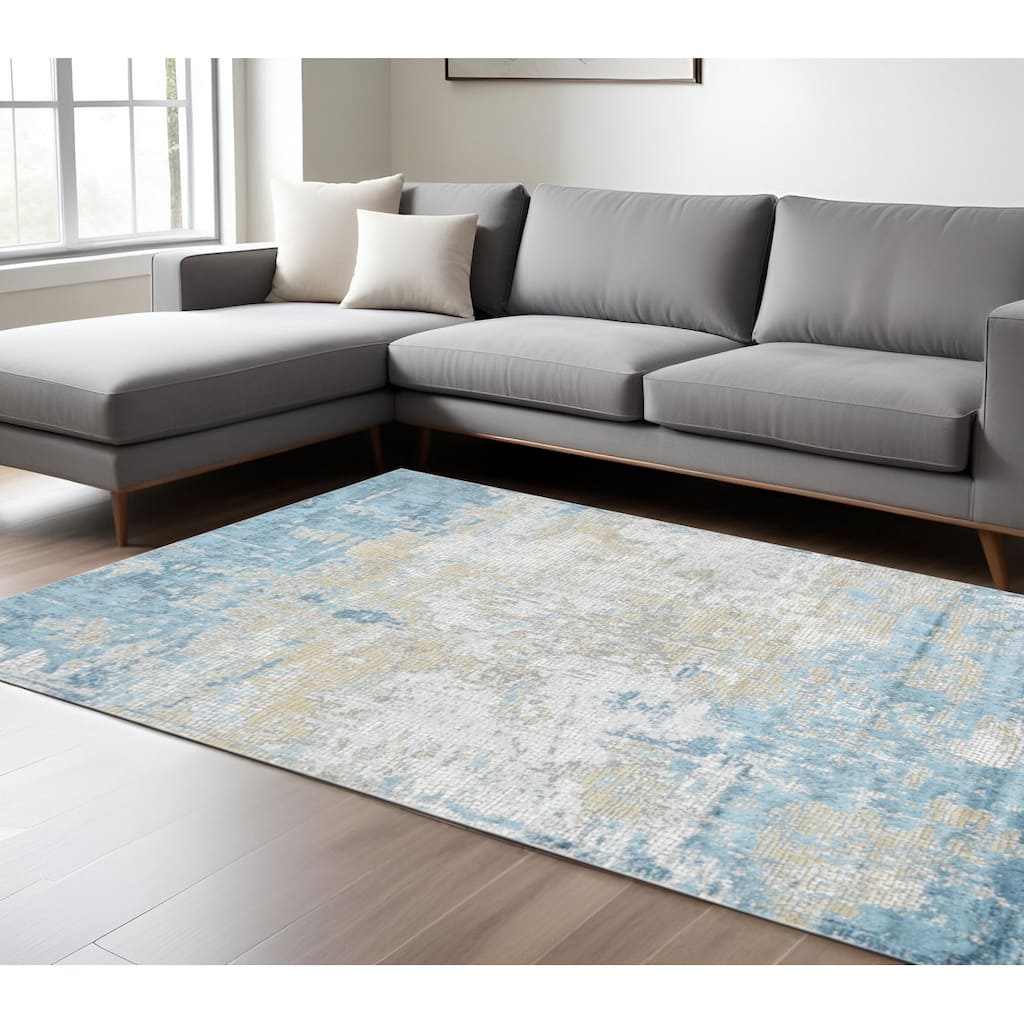 HomeRoots Abstract Contemporary Rectangle Area Rug