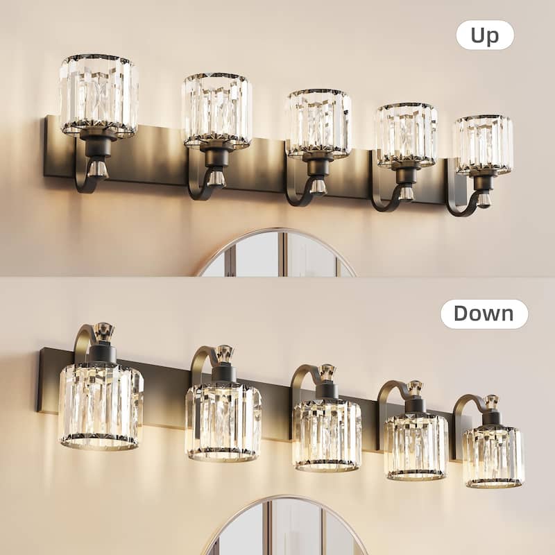 Modern Crystal Bathroom Vanity Lights Black Bathroom Light Fixtures Crystal Vanity Shower Lights Over Mirror