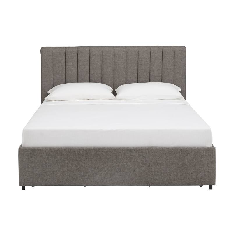 Arlert Grey Linen 4-drawer Storage Platform Bed by iNSPIRE Q Modern