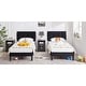 preview thumbnail 8 of 70, Kids Bed Frame, Height Adjustable Upholstered Bed, Twin Size Bed Set of 2 Black