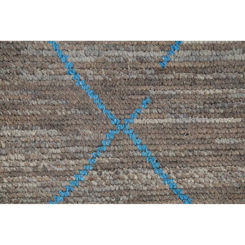 Trellis Moroccan Oriental Area Rug Hand-Knotted Wool Carpet - 4'0"x 6'10"