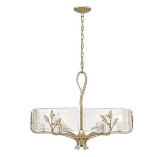 Calla 27.75" Wide 6-Light Chandelier with Hammered Water Glass