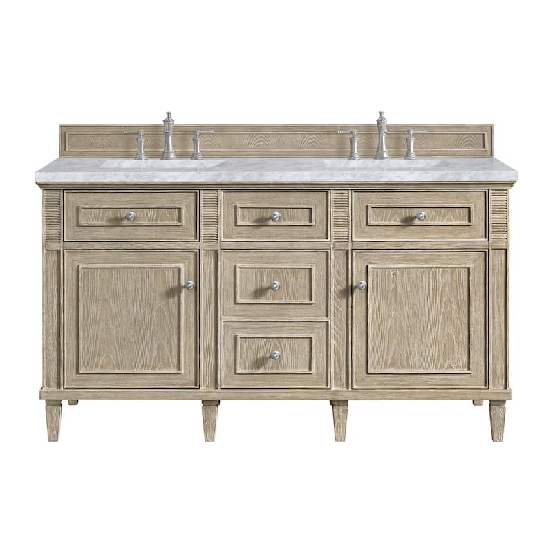James Martin Vanities 424-V60D-3CAR Lorelai 60" Double Basin Wood - Whitewashed Oak