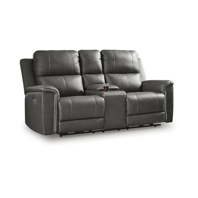 Signature Design by Ashley Burnley Power Reclining Loveseat with Console - 75" W x 41" D x 43" H