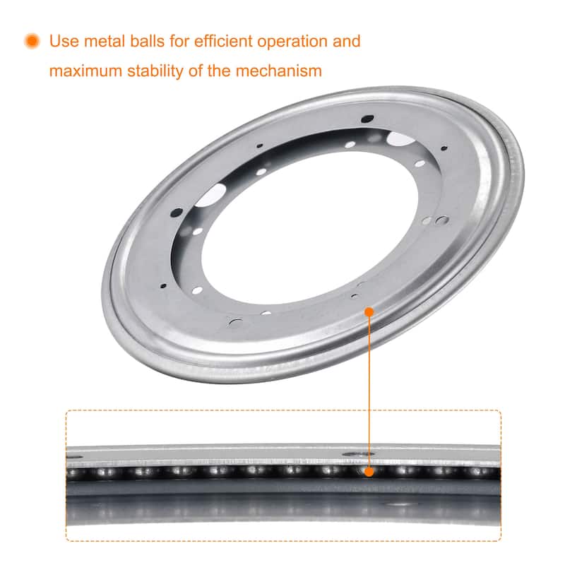 9inch Metal Lazy Susan Turntable Rotating Swivel round Shape Silver Tone 1Pcs - Silver Tone