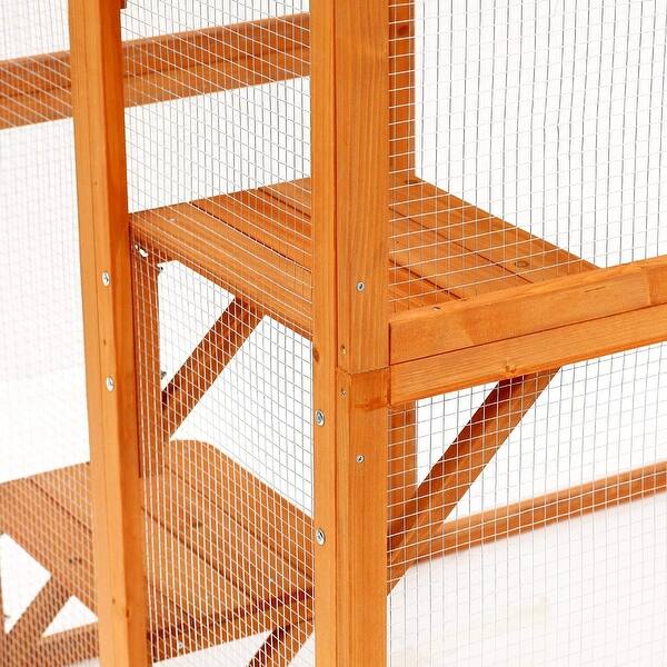 Shop Large Wooden Outdoor Cat Enclosure Cage With 6 Platforms 71