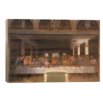 The Last Supper, 1495-1498 Print On Wood by Leonardo da Vinci - Multi-Color