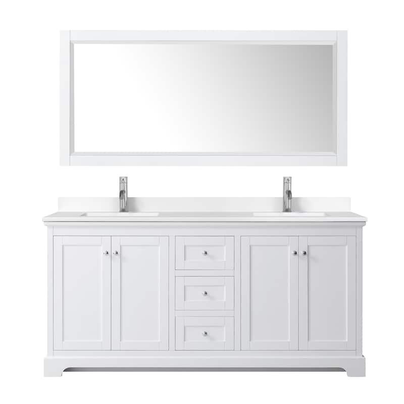 Avery 72 Inch Double Vanity, Cultured Marble Top