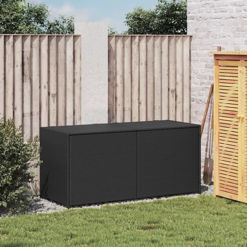 vidaXL Patio Storage Box Poly Rattan 70.9"x35.4"x27.6" Gray